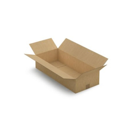 Caisse carton plate brune simple cannelure RAJA 70x30x15 cm