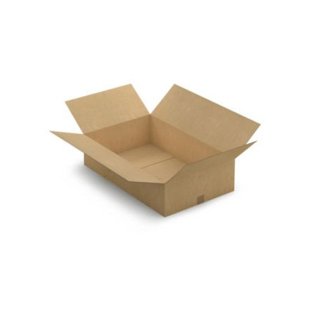 Caisse carton plate brune simple cannelure RAJA 80x50x20 cm