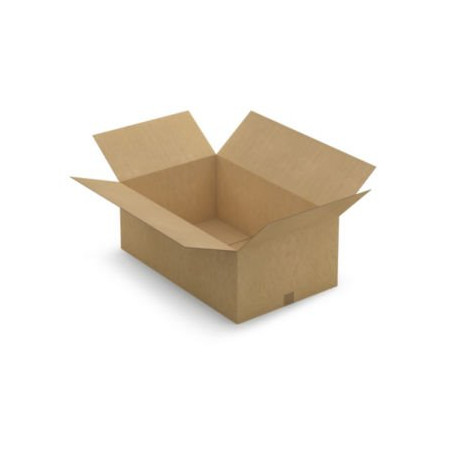 Caisse carton plate brune simple cannelure RAJA 80x50x30 cm