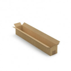 Caisse carton longue simple cannelure à grande ouverture RAJA 70x10x10 cm