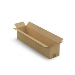 Caisse carton longue simple cannelure à grande ouverture RAJA 70x15x15 cm