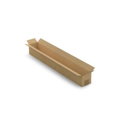 Caisse carton longue simple cannelure à grande ouverture RAJA 80x10x10 cm