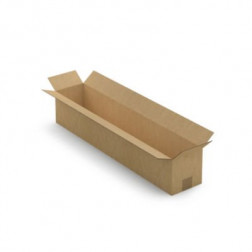 Caisse carton longue simple cannelure à grande ouverture RAJA 80x15x15 cm