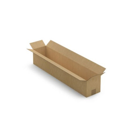 Caisse carton longue simple cannelure à grande ouverture RAJA 80x15x15 cm