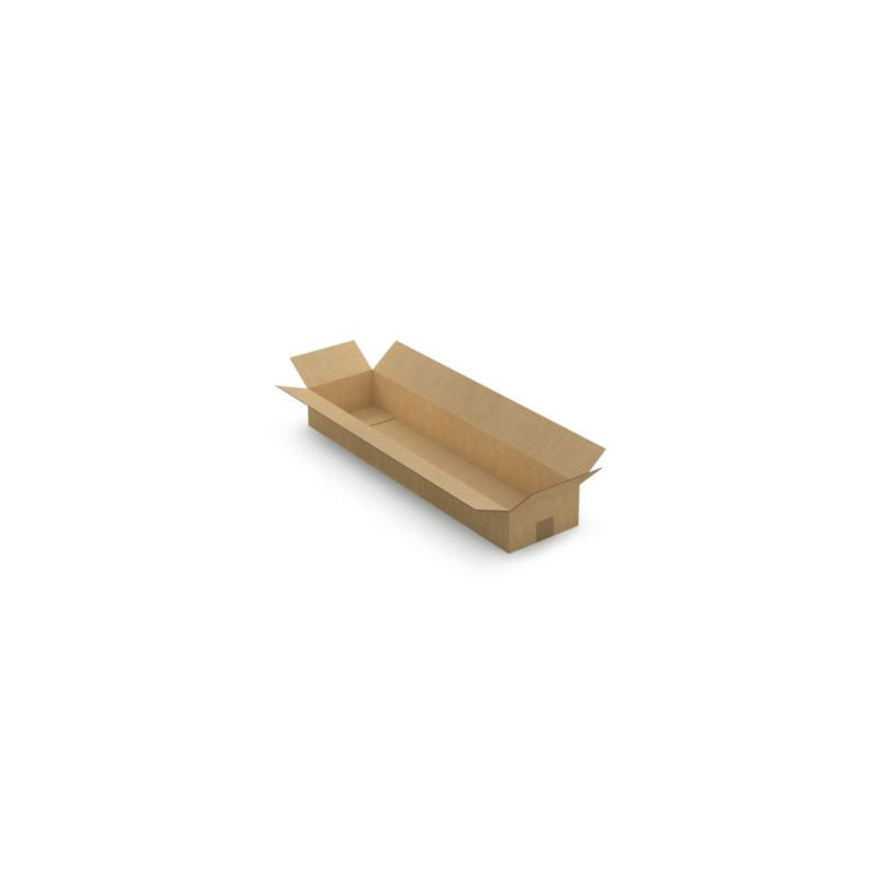 Caisse carton longue simple cannelure à grande ouverture RAJA 80x20x10 cm