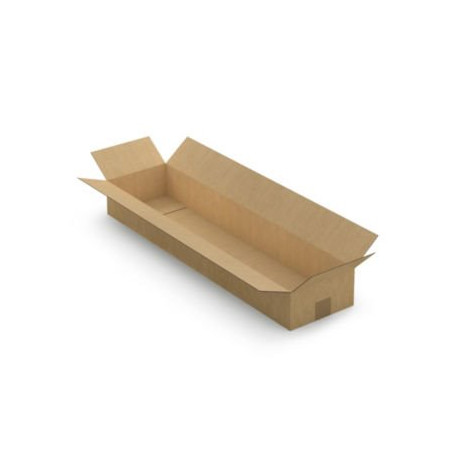 Caisse carton longue simple cannelure à grande ouverture RAJA 80x20x10 cm