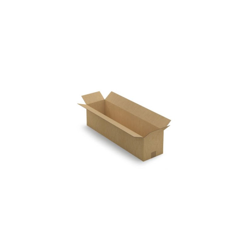 Caisse carton longue simple cannelure à grande ouverture RAJA 80x20x20 cm