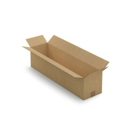 Caisse carton longue simple cannelure à grande ouverture RAJA 80x20x20 cm