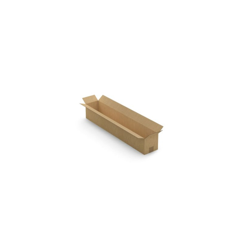 Caisse carton longue simple cannelure à grande ouverture RAJA 90x15x15 cm