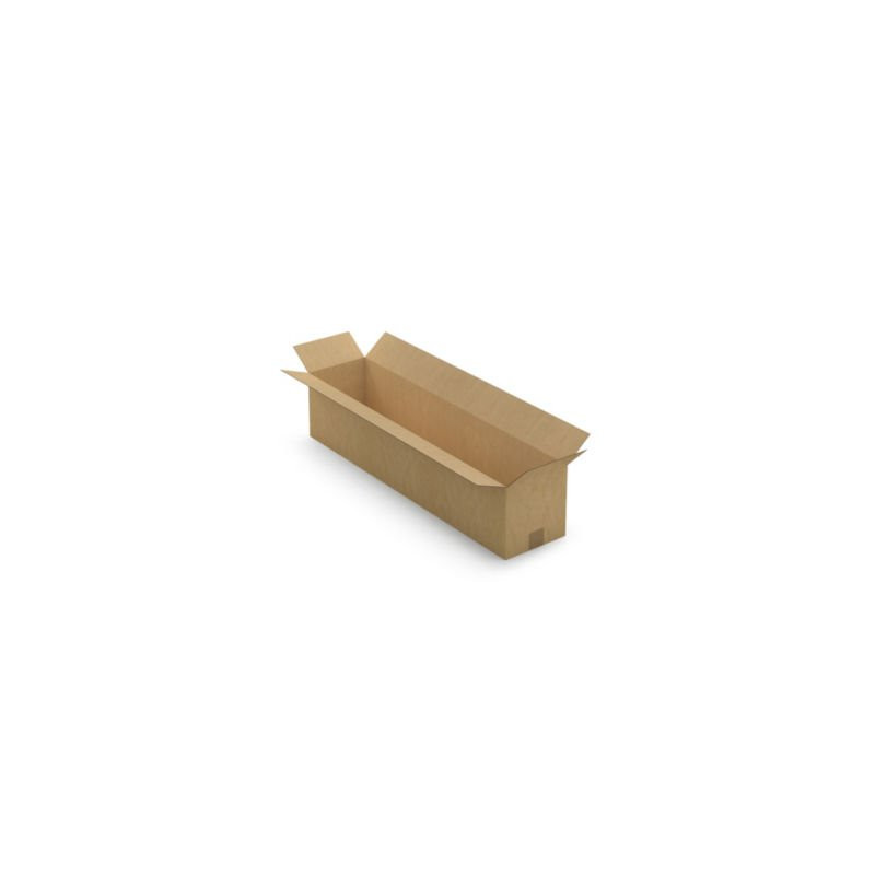 Caisse carton longue simple cannelure à grande ouverture RAJA 90x20x20 cm