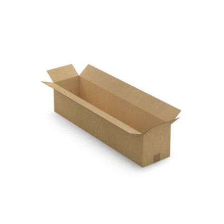 Caisse carton longue simple cannelure à grande ouverture RAJA 90x20x20 cm