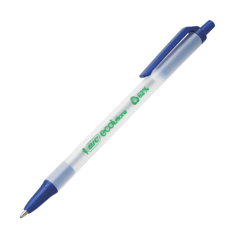 STYLO BILLE BIC ECOLUTIONS RÉTRACTABLE POINTE 1 MM - ÉCRITURE FINE BLEU