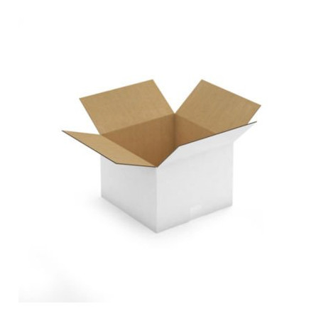 Caisse carton blanche double cannelure RAJA 33,5x33,5x24 cm