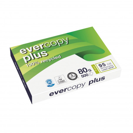 PAPIER RECYCLÉ A4 BLANC 80 G EVERCOPY PLUS - RAMETTE DE 500 FEUILLES