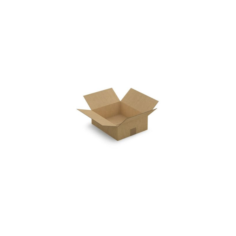 Caisse carton plate brune simple cannelure RAJA 30x25x10 cm