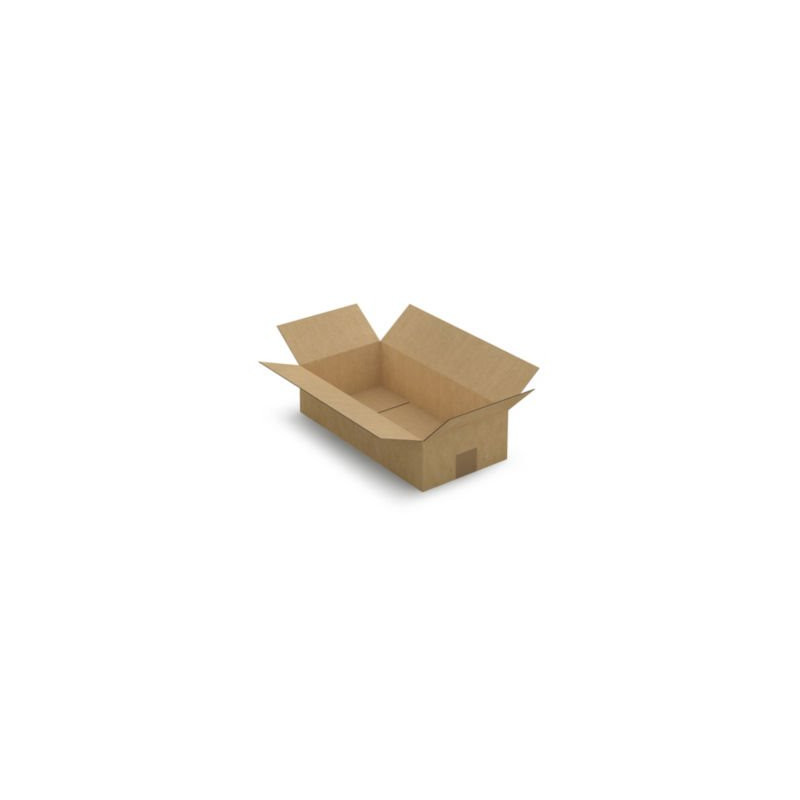 Caisse carton plate brune simple cannelure RAJA 40x20x10 cm