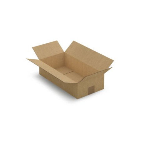 Caisse carton plate brune simple cannelure RAJA 40x20x10 cm