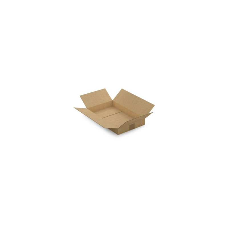 Caisse carton plate brune simple cannelure RAJA 40x25x15 cm