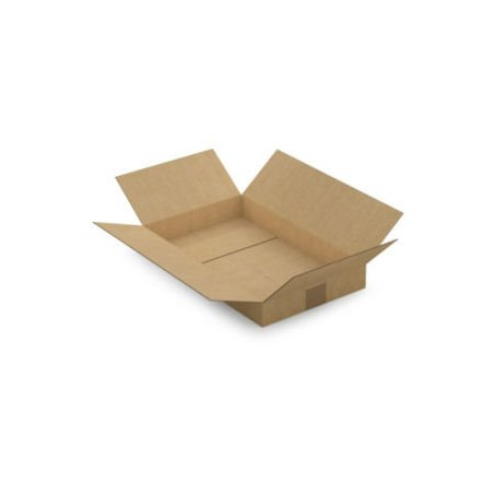 Caisse carton plate brune simple cannelure RAJA 40x25x15 cm