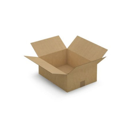 Caisse carton plate brune simple cannelure RAJA 40x30x15 cm