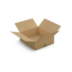 Caisse carton plate brune simple cannelure RAJA 45x40x15 cm