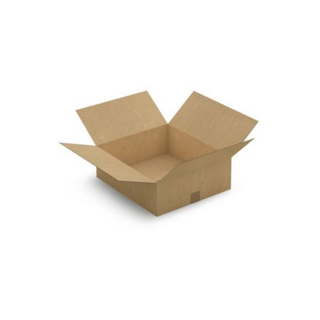 Caisse carton plate brune simple cannelure RAJA 45x40x15 cm