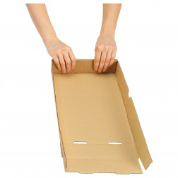 Caisse carton télescopique brune simple cannelure RAJA 33x25x5/9 cm