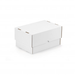 Caisse carton télescopique blanche simple cannelure 30,5x21,5x10,5/18 cm