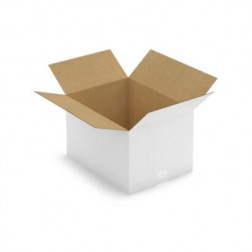 Caisse carton blanche simple cannelure RAJA 40x30x25 cm