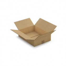 Caisse carton plate brune double cannelure RAJA 40x30x10 cm