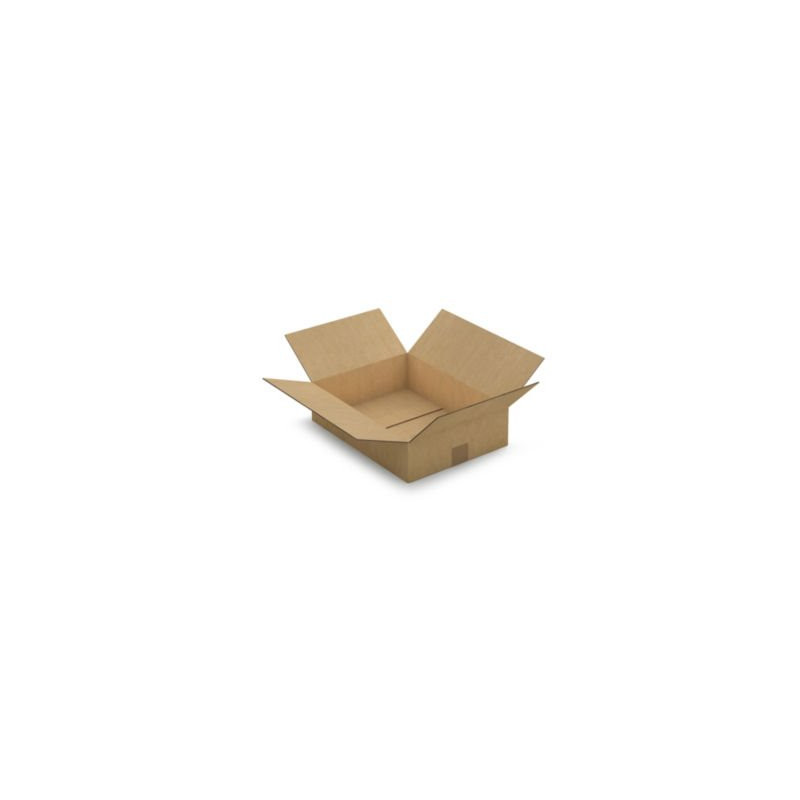 Caisse carton plate brune double cannelure RAJA 40x30x10 cm