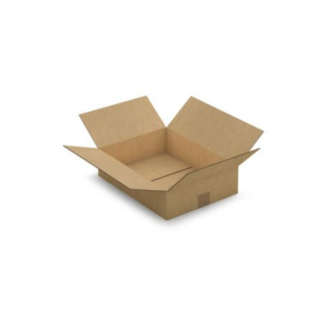 Caisse carton plate brune double cannelure RAJA 40x30x10 cm