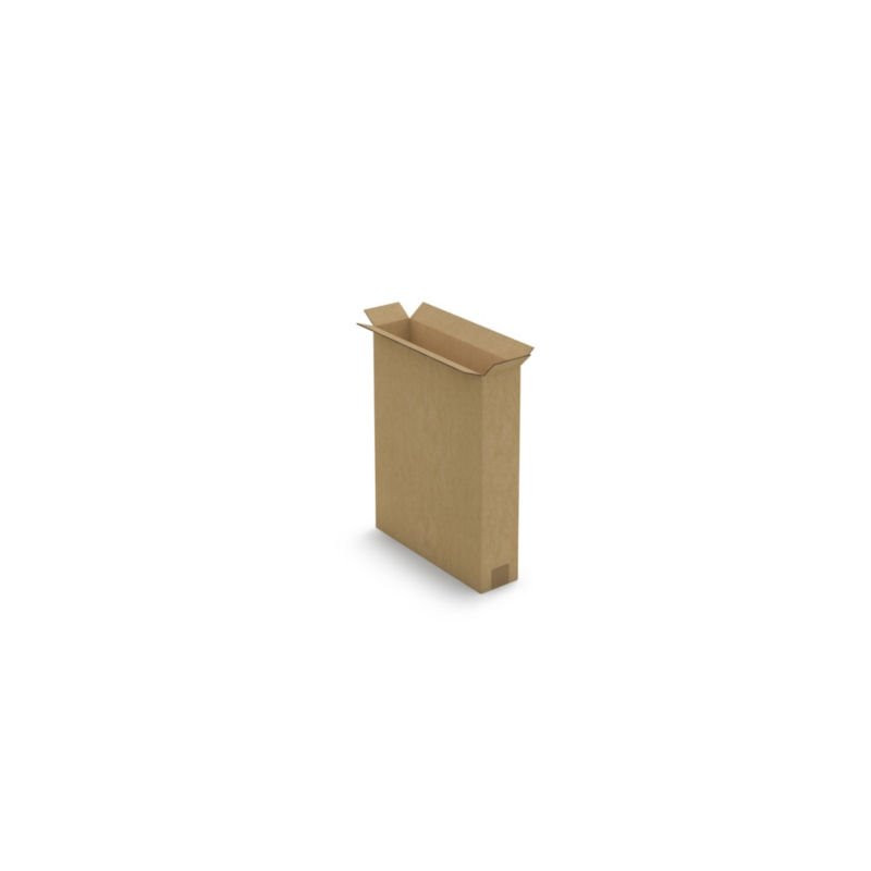 Caisse carton télescopique pour produit plat brune double cannelure 40x10x80 cm