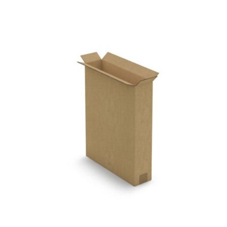 Caisse carton télescopique pour produit plat brune double cannelure 40x10x80 cm