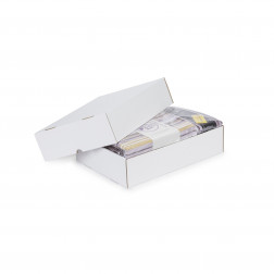 Caisse carton télescopique blanche simple cannelure 55x35x10/18 cm