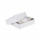 Caisse carton télescopique blanche simple cannelure 55x35x10/18 cm