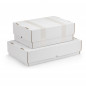 Caisse carton télescopique blanche simple cannelure 70x50x10/18 cm