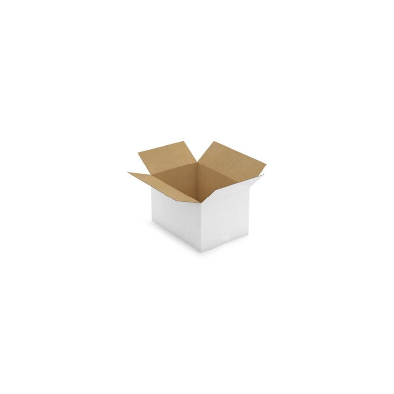 Caisse carton blanche simple cannelure RAJA 50x35x30 cm