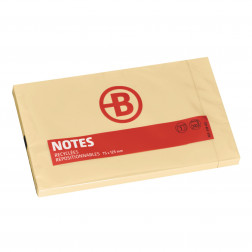 NOTES REPOSITIONNABLES JAUNES RECYCLÉES BRUNEAU 75 X 125 MM - BLOC DE 100 FEUILLES