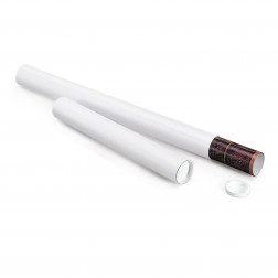 Tube carton postal rond blanc RAJA 50x640 mm