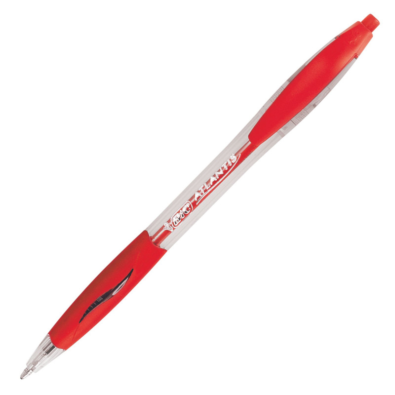 STYLO BILLE BIC ATLANTIS CLASSIC RÉTRACTABLE POINTE 0,7 MM - ÉCRITURE MOYENNE ROUGE