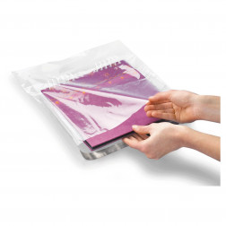 Sachet plastique transparent haute brillance à fermeture adhésive 40 microns 10x20 cm