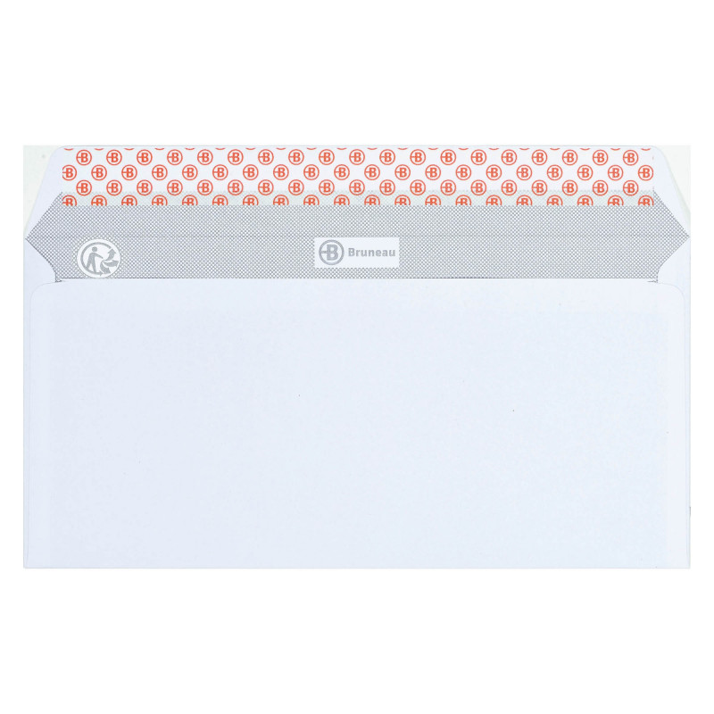 ENVELOPPE RECYCLÉE 110 X 220 MM BRUNEAU 80 G SANS FENÊTRE BLANCHE - BOÎTE DE 500