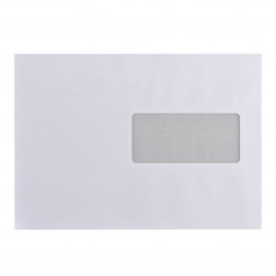 ENVELOPPE RECYCLÉE 162 X 229 MM BRUNEAU 80 G AVEC FENÊTRE 45 X 100 MM BLANCHE - BOÎTE DE 500