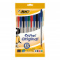 STYLO BILLE BIC CRISTAL ORIGINAL ÉCRITURE FINE - POCHETTE DE 10 COULEURS CLASSIQUES