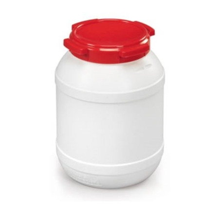 Baril à grande ouverture blanc et rouge 15 l