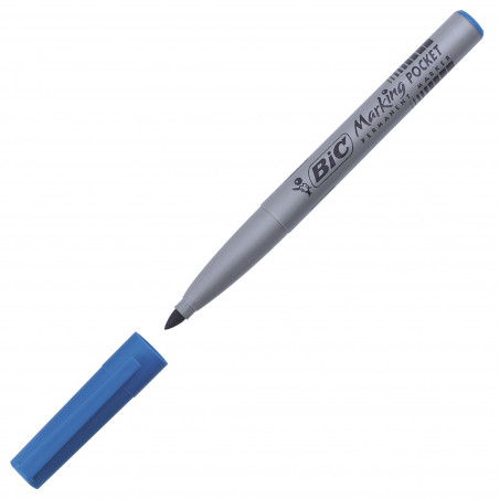 MARQUEUR PERMANENT INDÉLÉBILE BIC POCKET POINTE OGIVE 1,1 MM BLEU