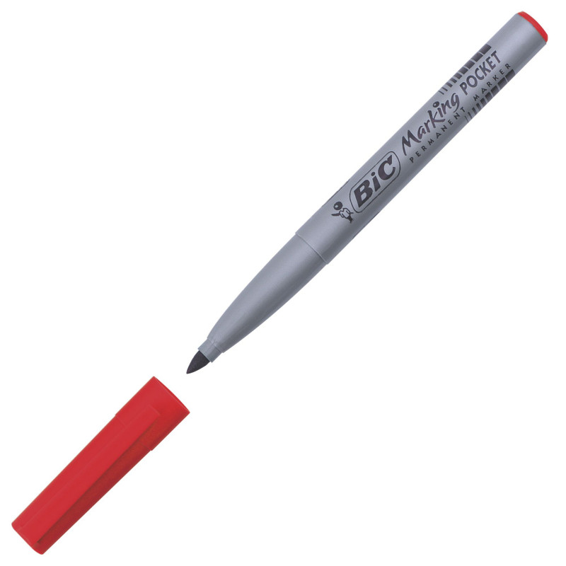 MARQUEUR PERMANENT INDÉLÉBILE BIC POCKET POINTE OGIVE 1,1 MM ROUGE