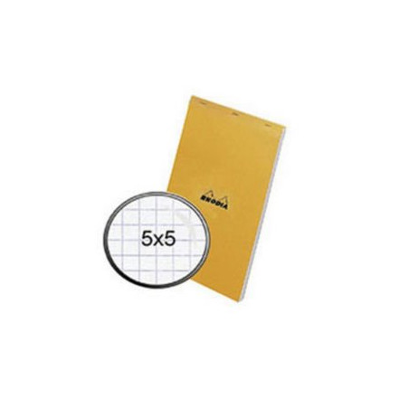 X5 BLOCS RHODIA 14 ORANGE QUADRILLE 5X5