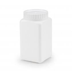 Pot plastique carré blanc opaque à large ouverture 1000 ml